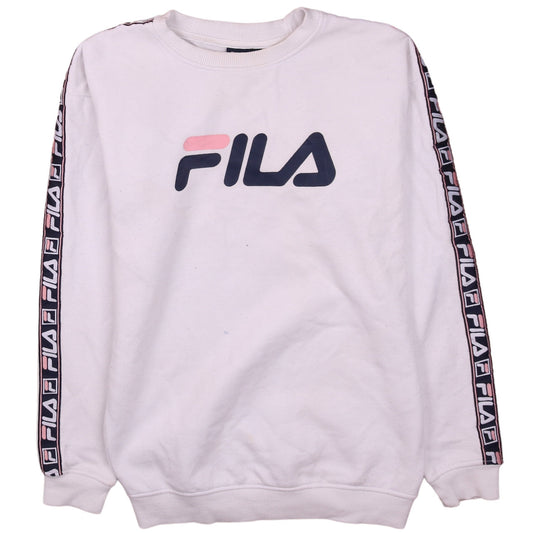 Fila Men's White Crew Neck Logo Sweatshirt XS