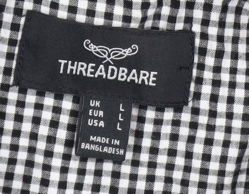 Threadbare Men’s Black Cotton Pullover Jumper Size L Classic Logo Knit