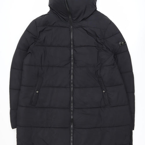 Trespass Men's Black XL Long Puffer Coat Water Resistant Windproof Winter