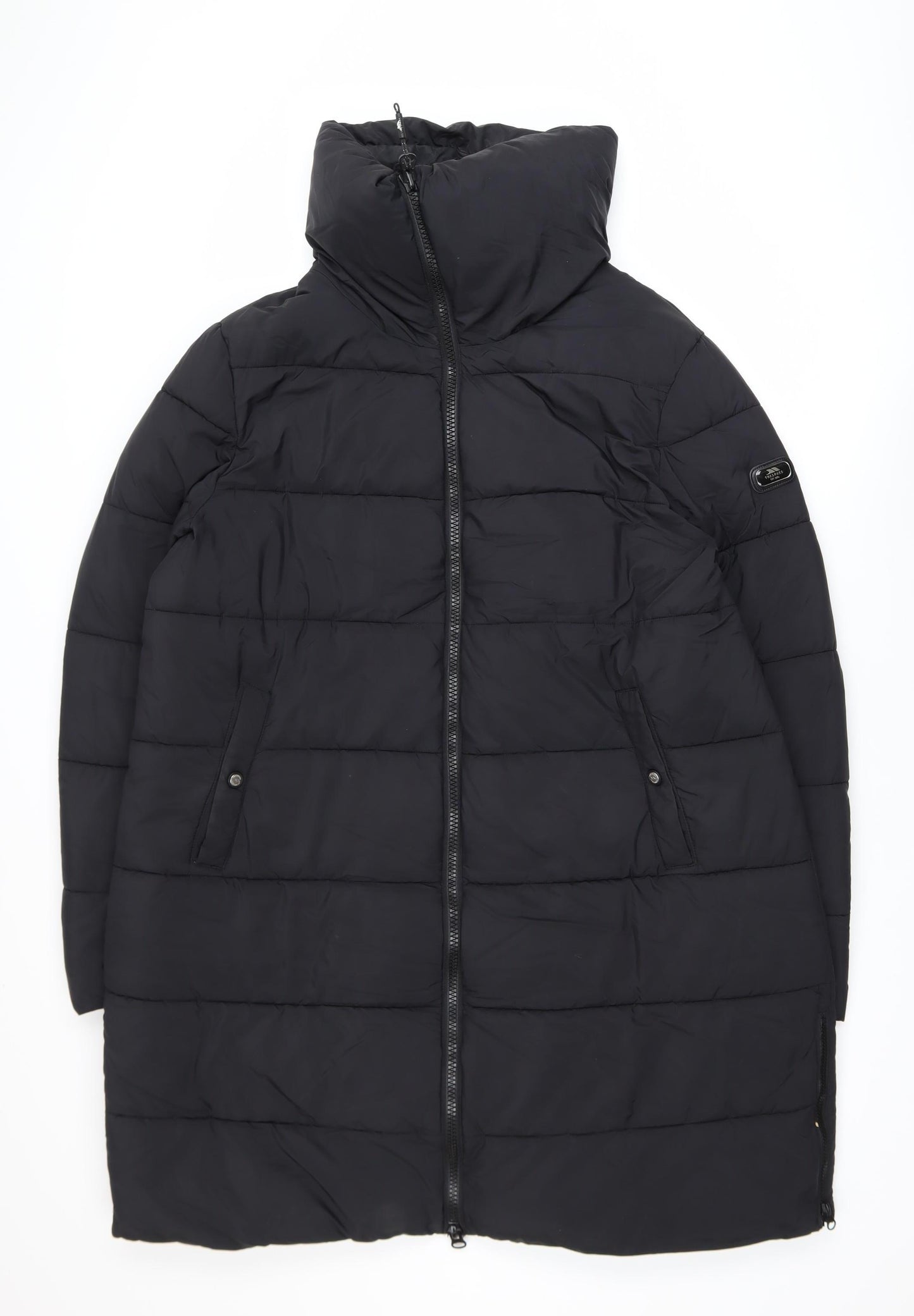 Trespass Men's Black XL Long Puffer Coat Water Resistant Windproof Winter