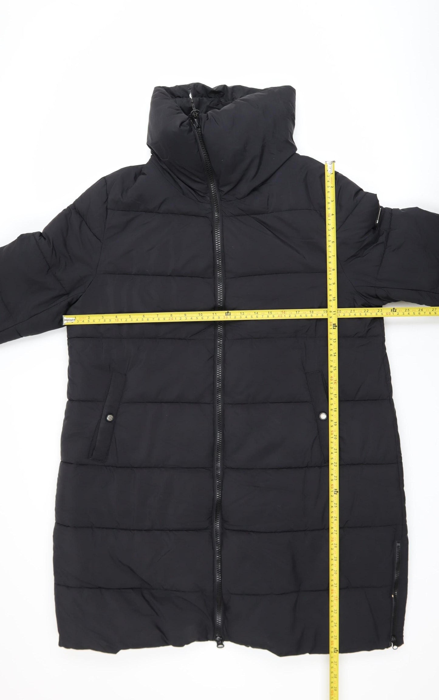Trespass Men's Black XL Long Puffer Coat Water Resistant Windproof Winter