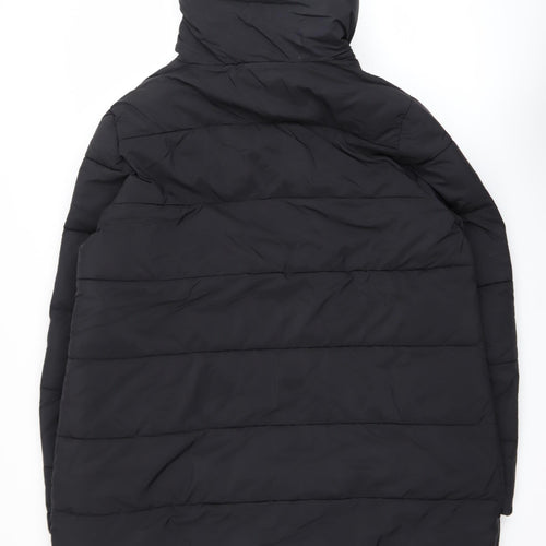Trespass Men's Black XL Long Puffer Coat Water Resistant Windproof Winter