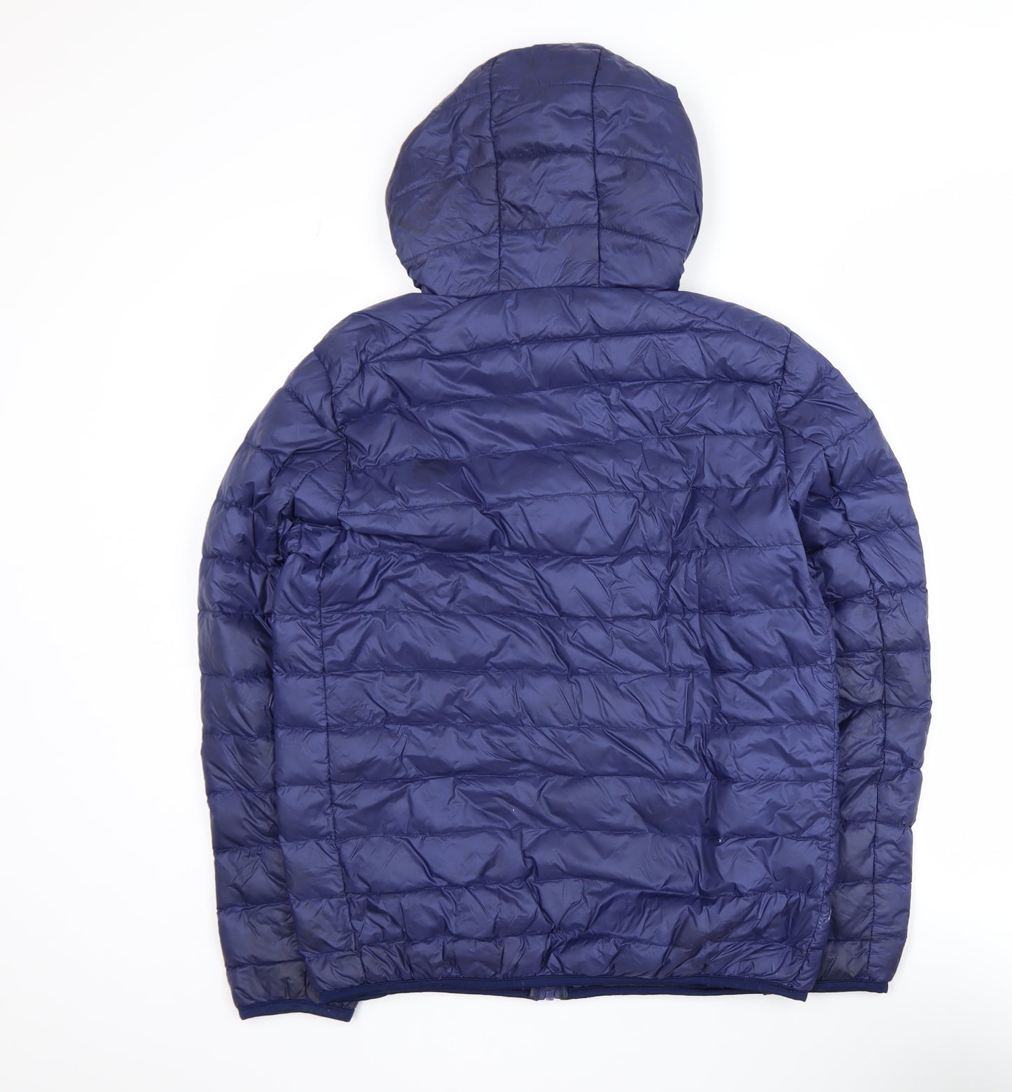 Lee Cooper Men's Blue Hooded Puffer Jacket Size S Polyester Down Filled