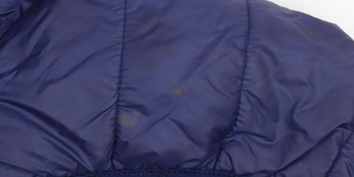 Lee Cooper Men's Blue Hooded Puffer Jacket Size S Polyester Down Filled