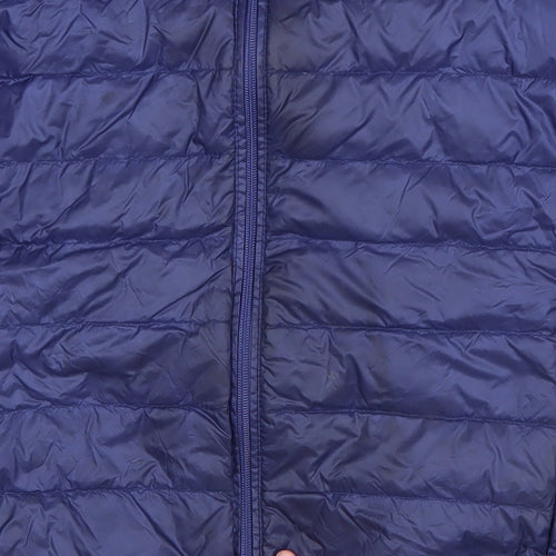 Lee Cooper Men's Blue Hooded Puffer Jacket Size S Polyester Down Filled
