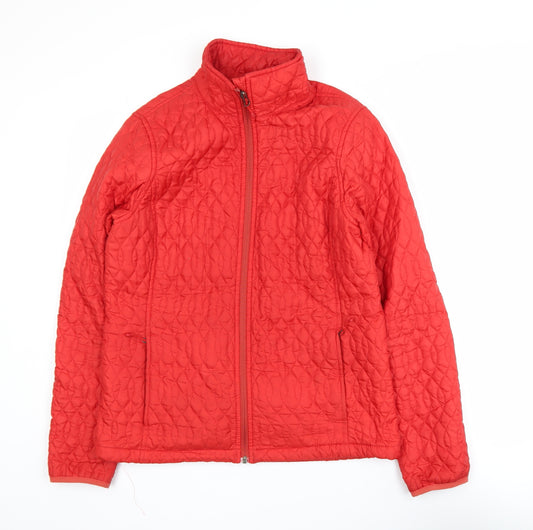 Lands’ End Women’s Red Quilted Mid-Length Jacket Size S