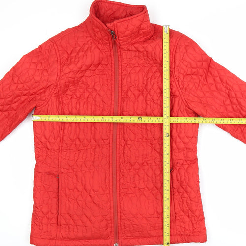 Lands’ End Women’s Red Quilted Mid-Length Jacket Size S