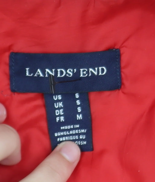 Lands’ End Women’s Red Quilted Mid-Length Jacket Size S