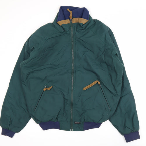 Sierra Sport Men's Green Bomber Jacket M Nylon Lined Windproof