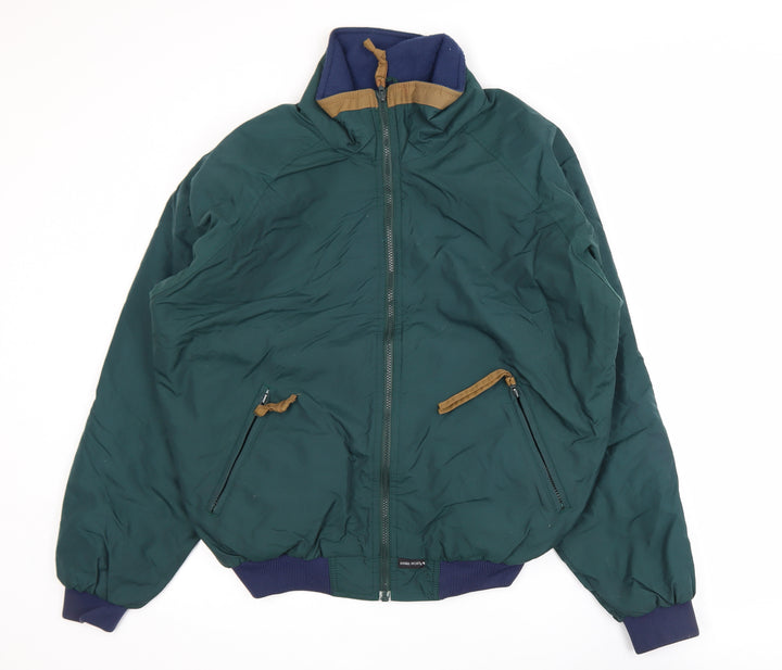 Sierra Sport Men's Green Bomber Jacket M Nylon Lined Windproof