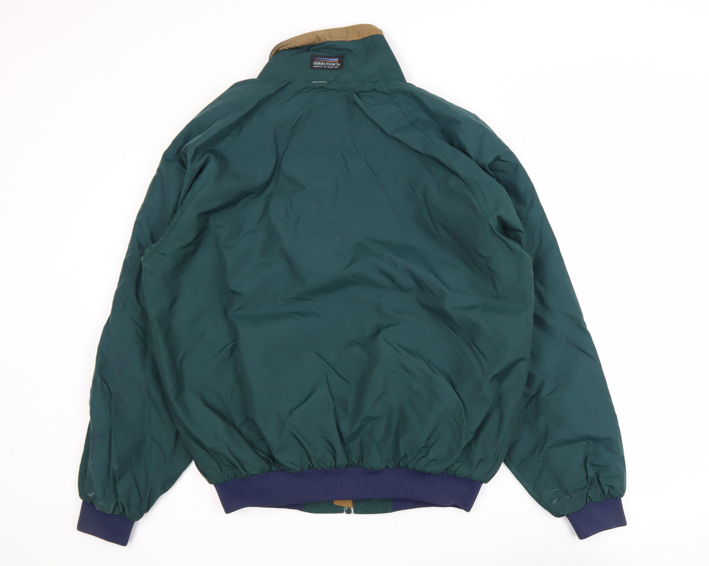 Sierra Sport Men's Green Bomber Jacket M Nylon Lined Windproof