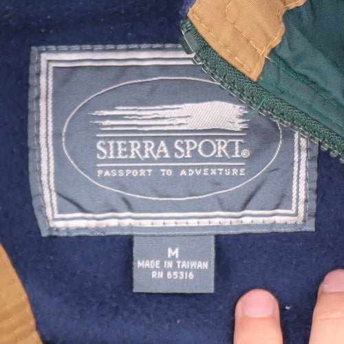 Sierra Sport Men's Green Bomber Jacket M Nylon Lined Windproof
