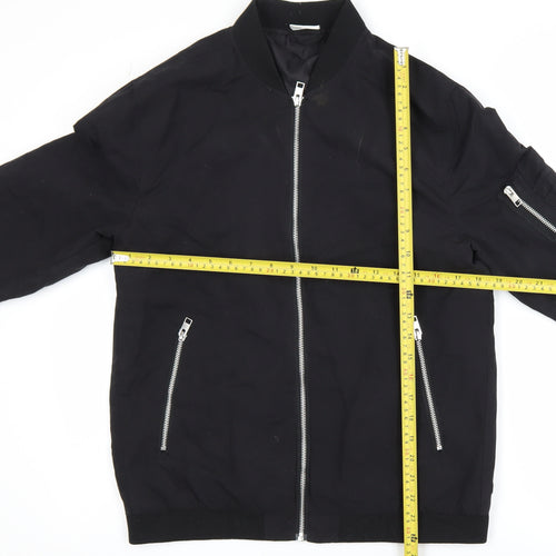 Jack & Jones Men's Black Bomber Jacket Size S Zip Lightweight