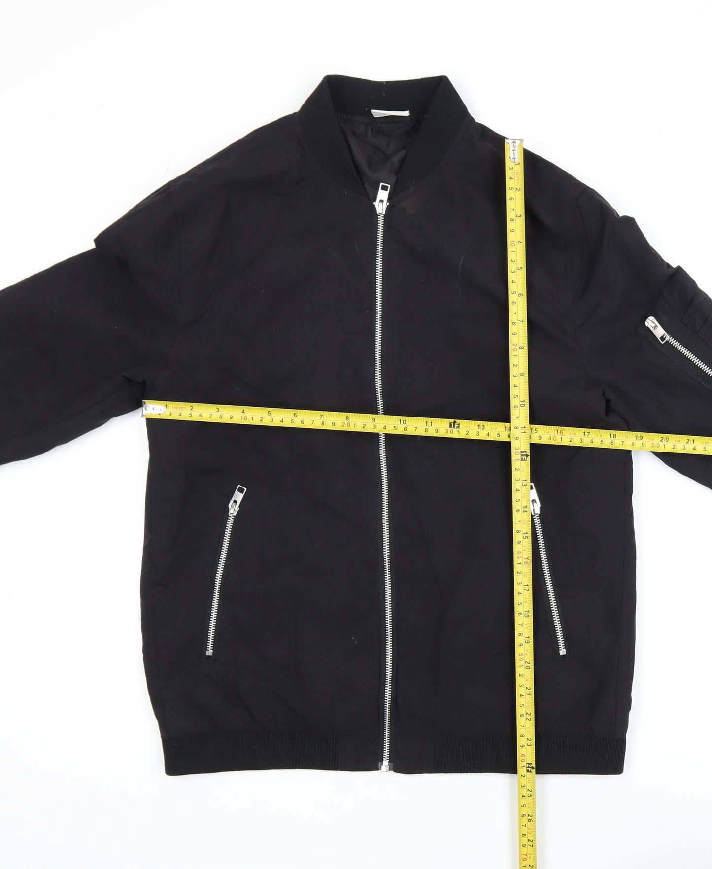 Jack & Jones Men's Black Bomber Jacket Size S Zip Lightweight
