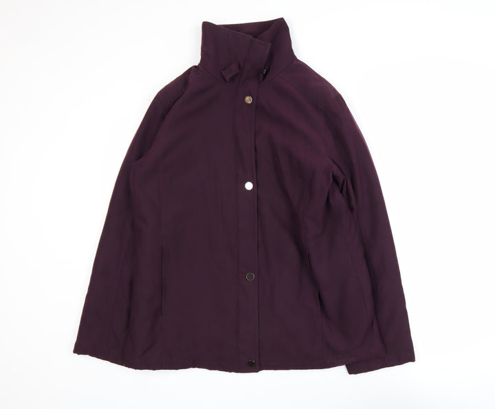 BHS Womens Purple Size 14 Mid-Length Jacket Polyester Blend