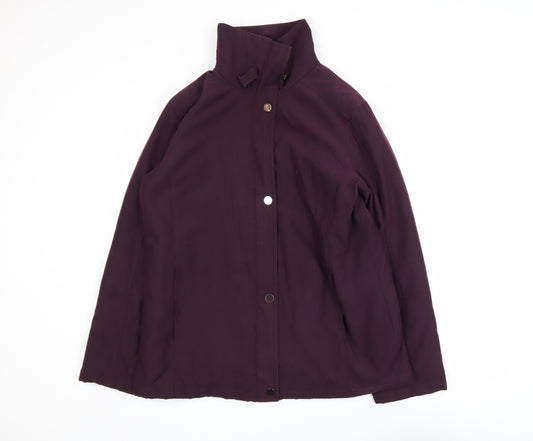 BHS Womens Purple Size 14 Mid-Length Jacket Polyester Blend
