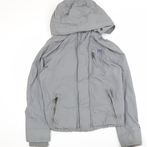 Abercrombie Mens Grey S Hooded Full Zip Basic Jacket