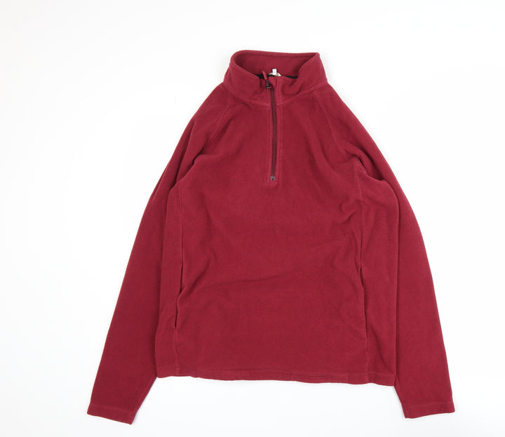 Cotton Traders Men's Red Fleece 1/4 Zip Activewear Jacket Size L