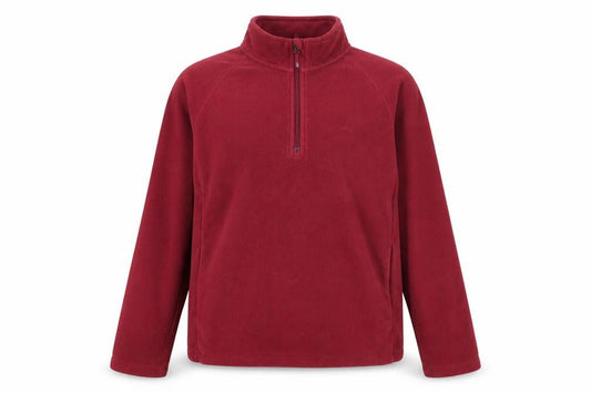 Front view of Cotton Traders Men's Red Fleece 1/4 Zip Activewear Jacket, size L