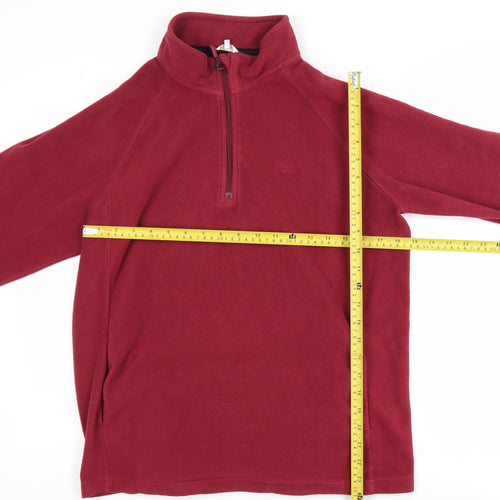 Cotton Traders Men's Red Fleece 1/4 Zip Activewear Jacket Size L