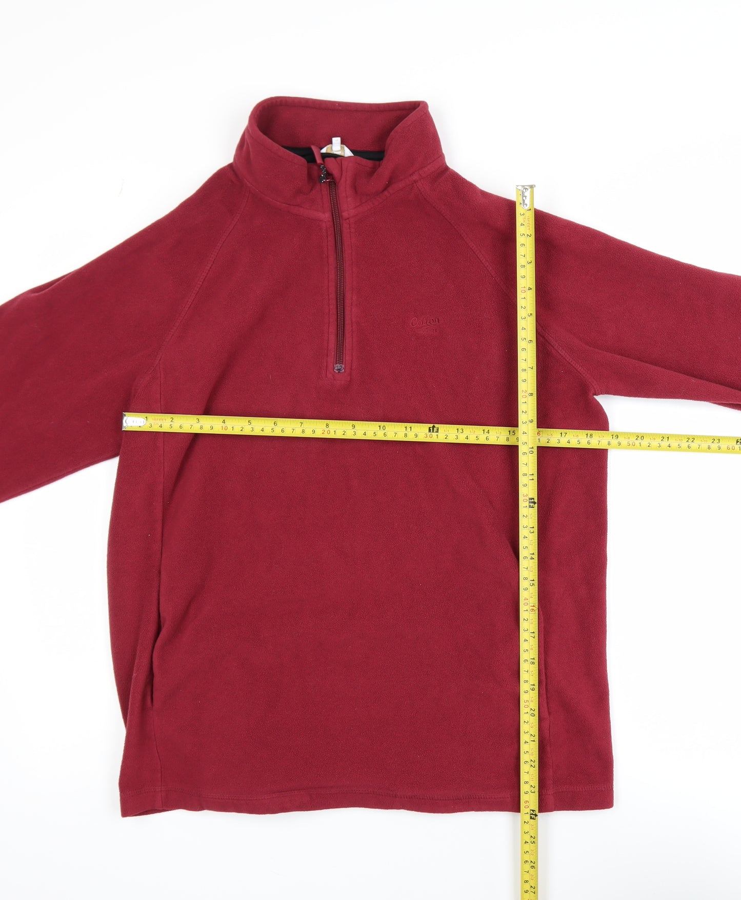 Cotton Traders Men's Red Fleece 1/4 Zip Activewear Jacket Size L