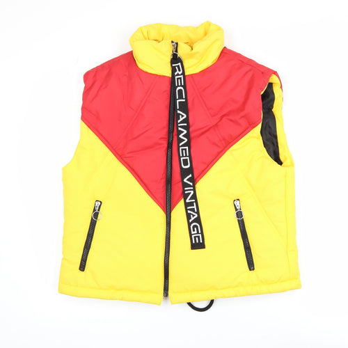 Reclaimed Vintage Men's Multicoloured Puffer Waistcoat S Retro Style