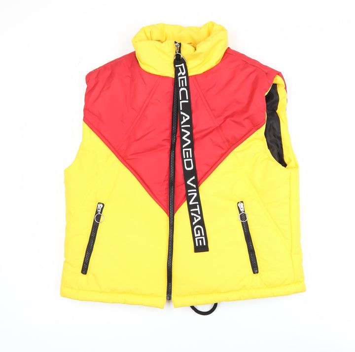 Reclaimed Vintage Men's Multicoloured Puffer Waistcoat S Retro Style