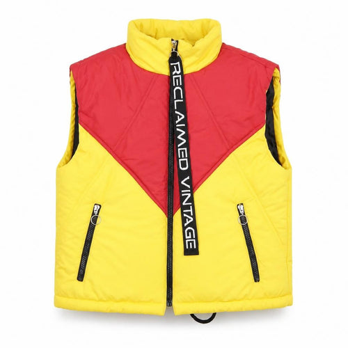 Reclaimed Vintage Men's Multicoloured Puffer Waistcoat S Retro Style