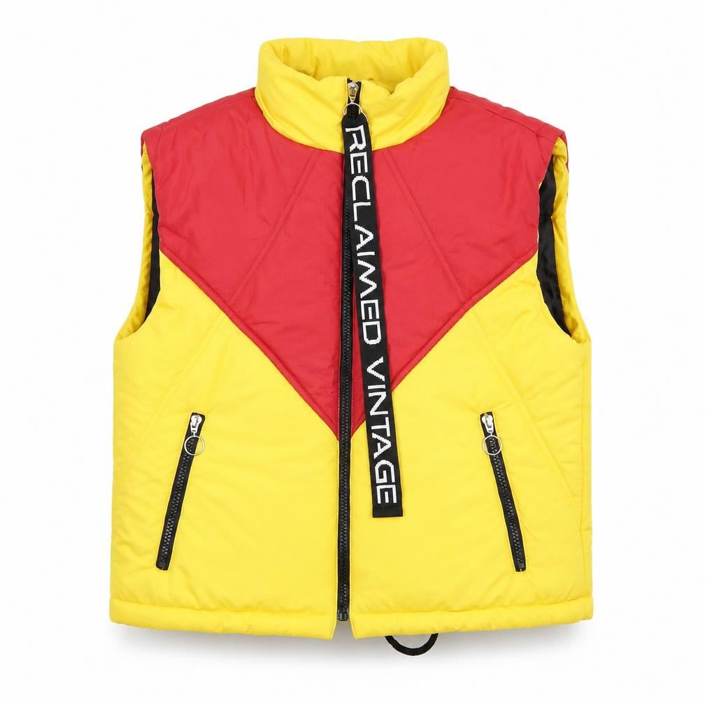 Reclaimed Vintage Men's Multicoloured Puffer Waistcoat S Retro Style