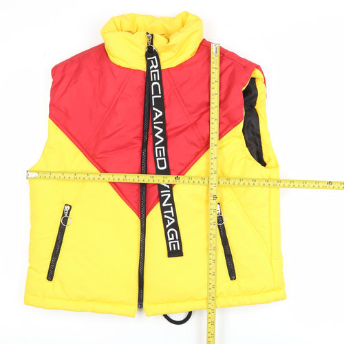 Reclaimed Vintage Men's Multicoloured Puffer Waistcoat S Retro Style
