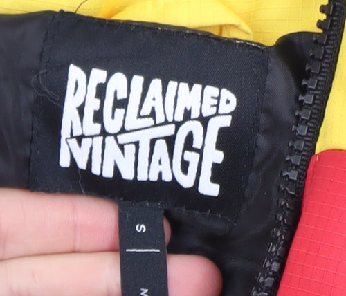 Reclaimed Vintage Men's Multicoloured Puffer Waistcoat S Retro Style