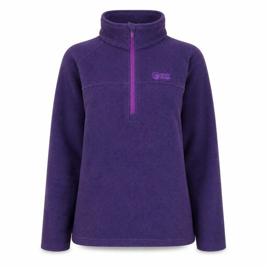 North Ridge Womens Purple Fleece 1/2 Zip Active Jacket UK 12