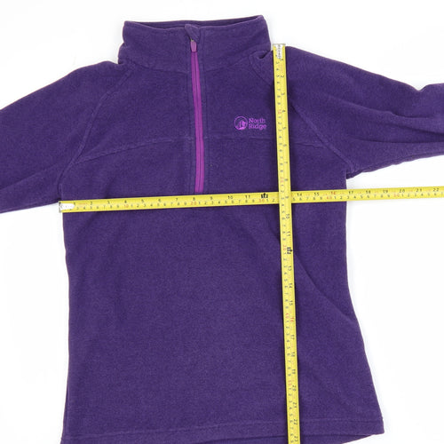 North Ridge Womens Purple Fleece 1/2 Zip Active Jacket UK 12