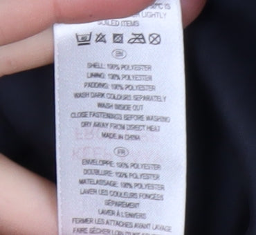 South Women's Blue Size 18 Puffer Jacket Mid-Length Polyester Coat