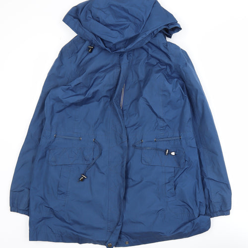 Bm Casual Women's Blue Hooded Parka Jacket Size 14