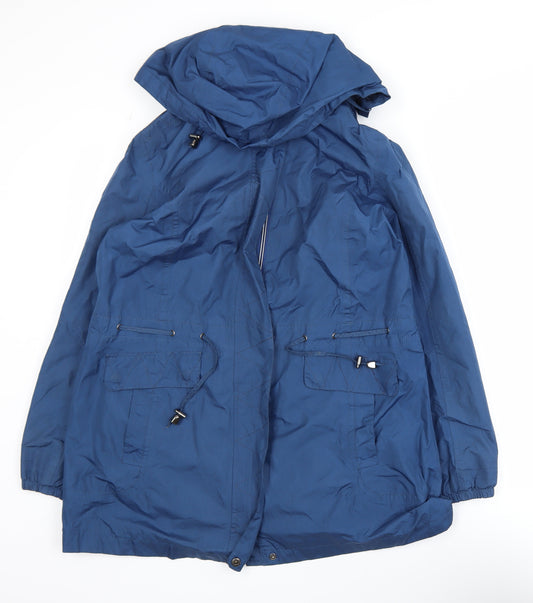 Bm Casual Women's Blue Hooded Parka Jacket Size 14