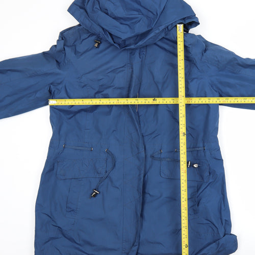 Bm Casual Women's Blue Hooded Parka Jacket Size 14