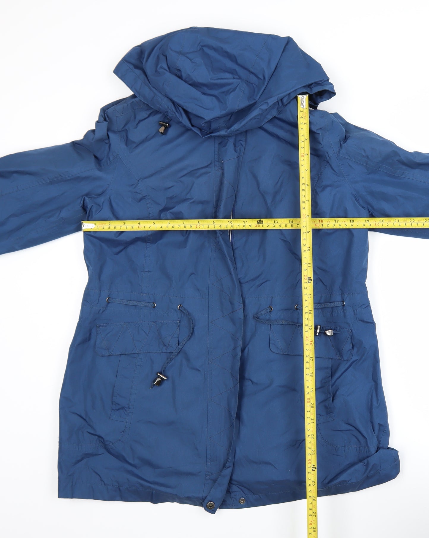 Bm Casual Women's Blue Hooded Parka Jacket Size 14