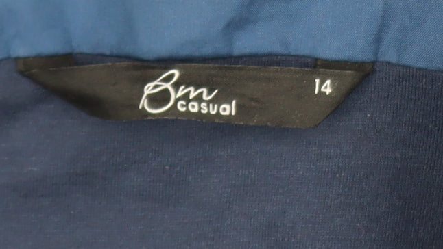 Bm Casual Women's Blue Hooded Parka Jacket Size 14