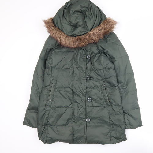 GAP Women’s Green Faux Fur Hooded Puffer Coat XS