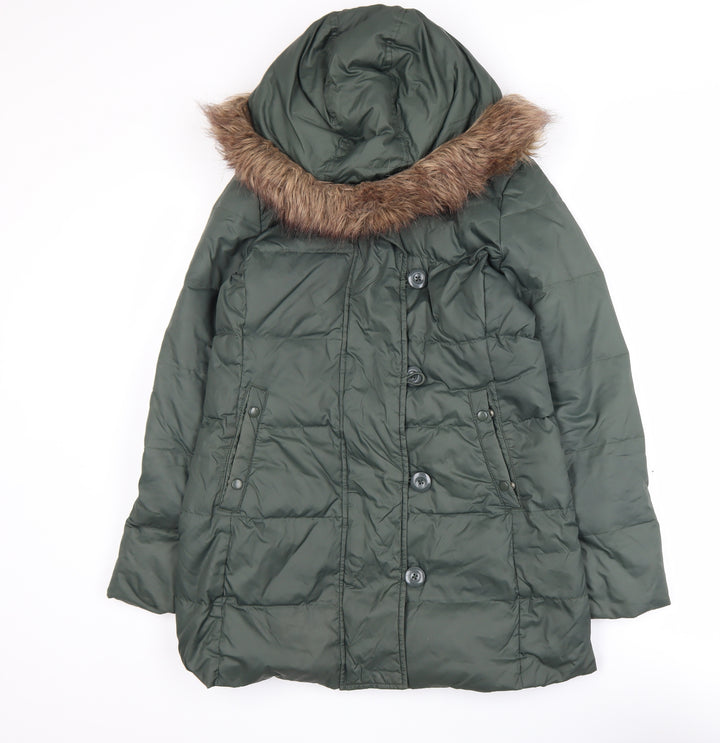 GAP Women’s Green Faux Fur Hooded Puffer Coat XS