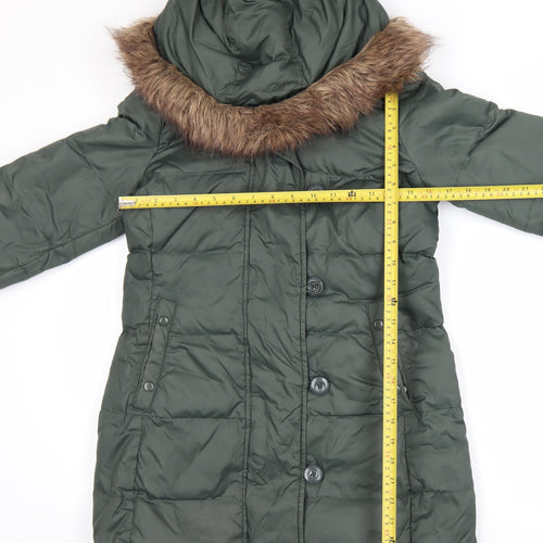 GAP Women’s Green Faux Fur Hooded Puffer Coat XS