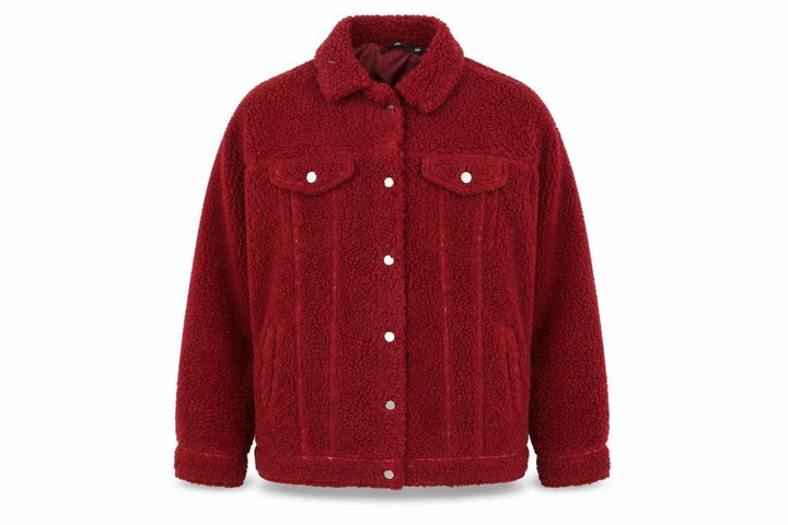 Missguided Women's Red Fleece Bomber Jacket Size 8