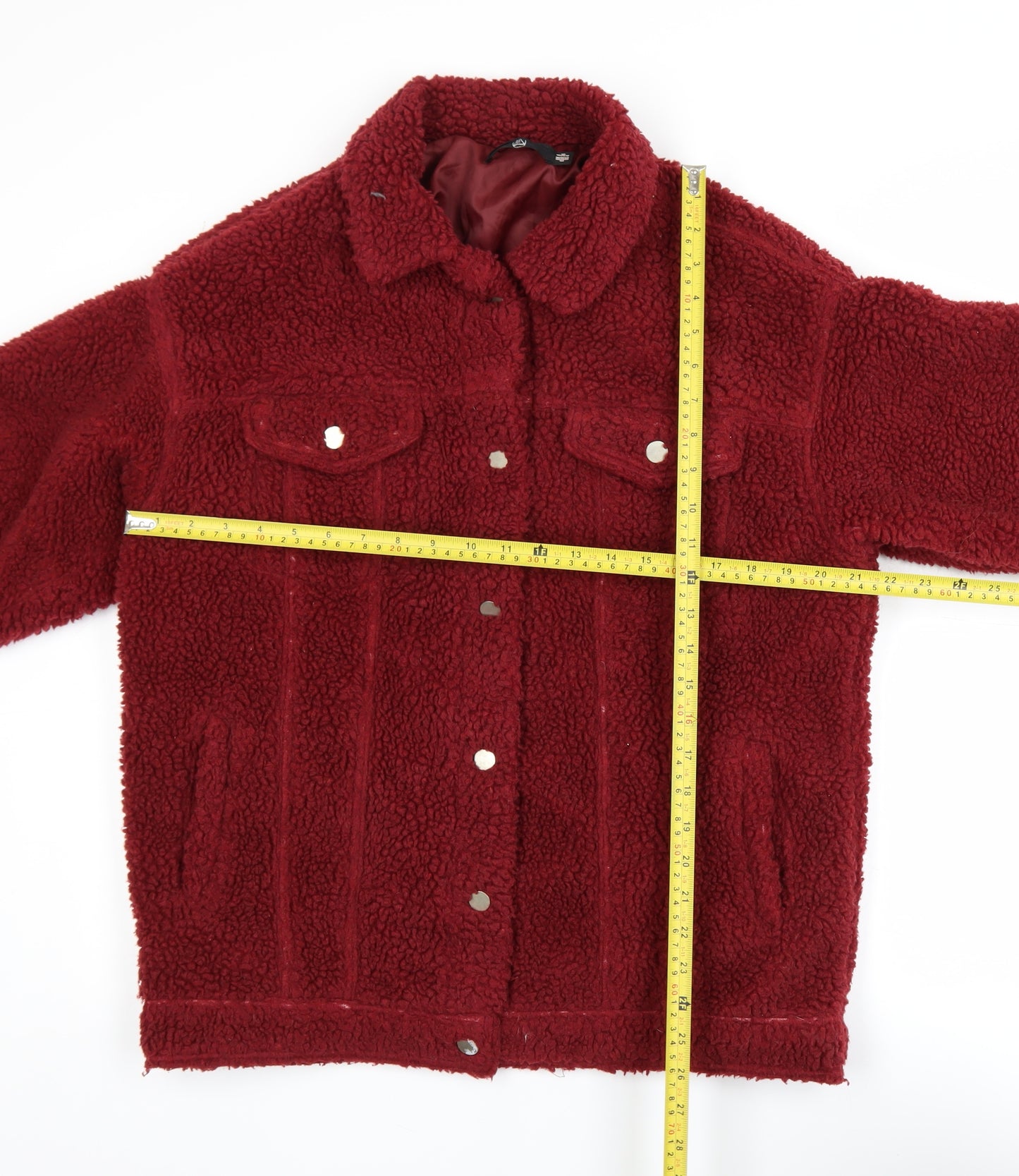 Missguided Women's Red Fleece Bomber Jacket Size 8