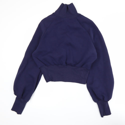 Commense Women Navy 1/4 Zip Pullover Sweatshirt M Cotton Blend