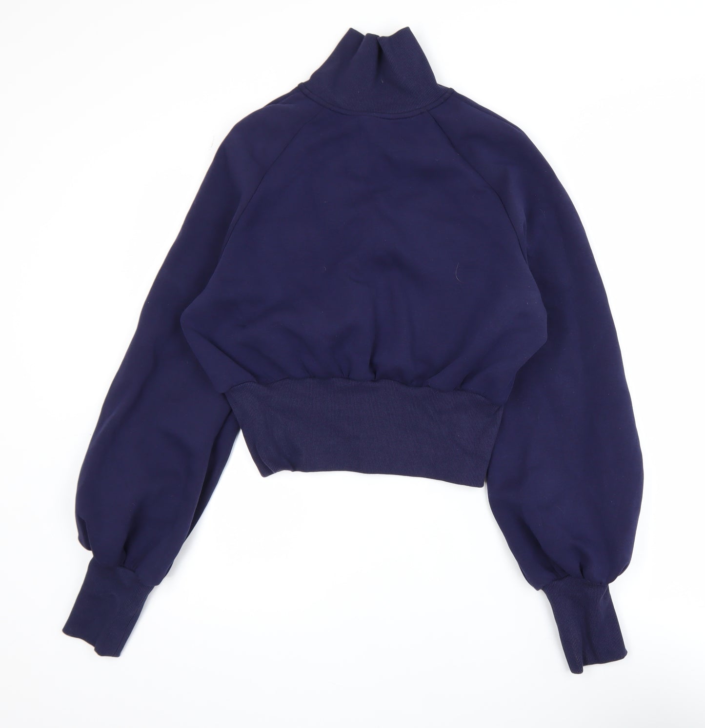 Commense Women Navy 1/4 Zip Pullover Sweatshirt M Cotton Blend