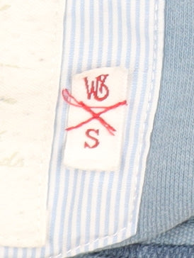 White Stuff Men's Blue 1/4 Zip Henley Sweatshirt Size S