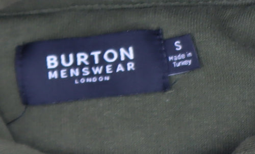Burton Menswear Green Full Zip Hooded Basic Jacket Men’s S