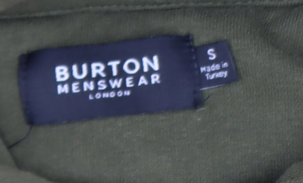 Burton Menswear Green Full Zip Hooded Basic Jacket Men’s S