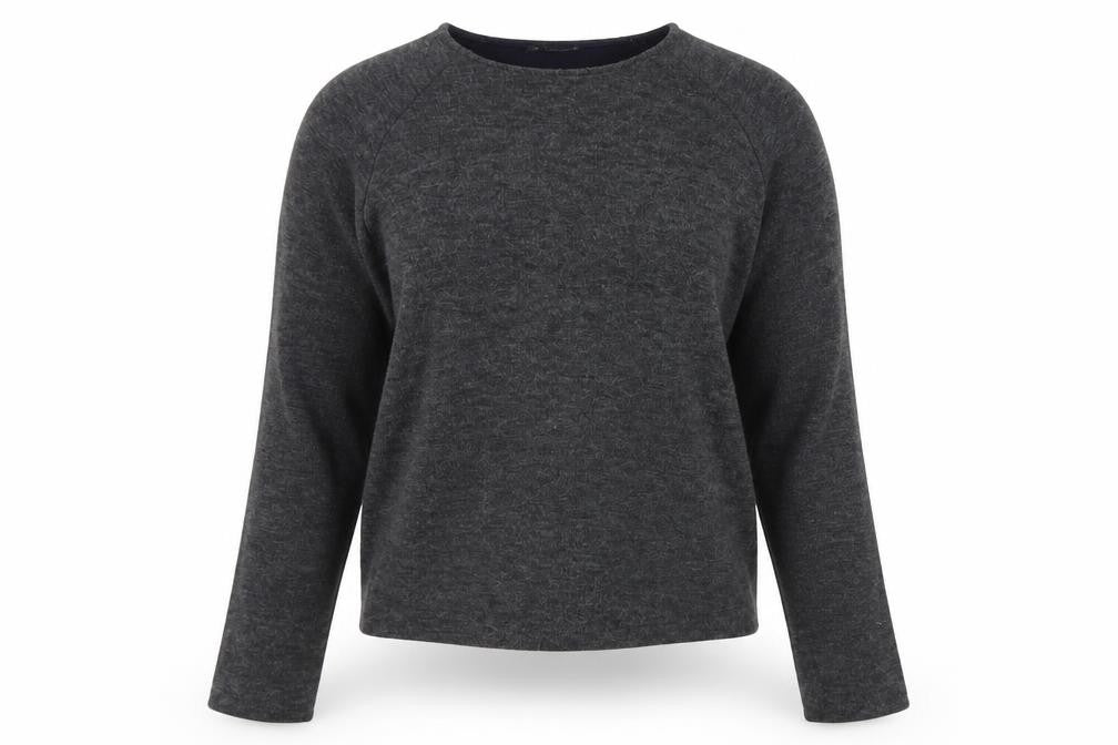 Front view of Zara Women Grey Long Sleeve Jersey Top, size S